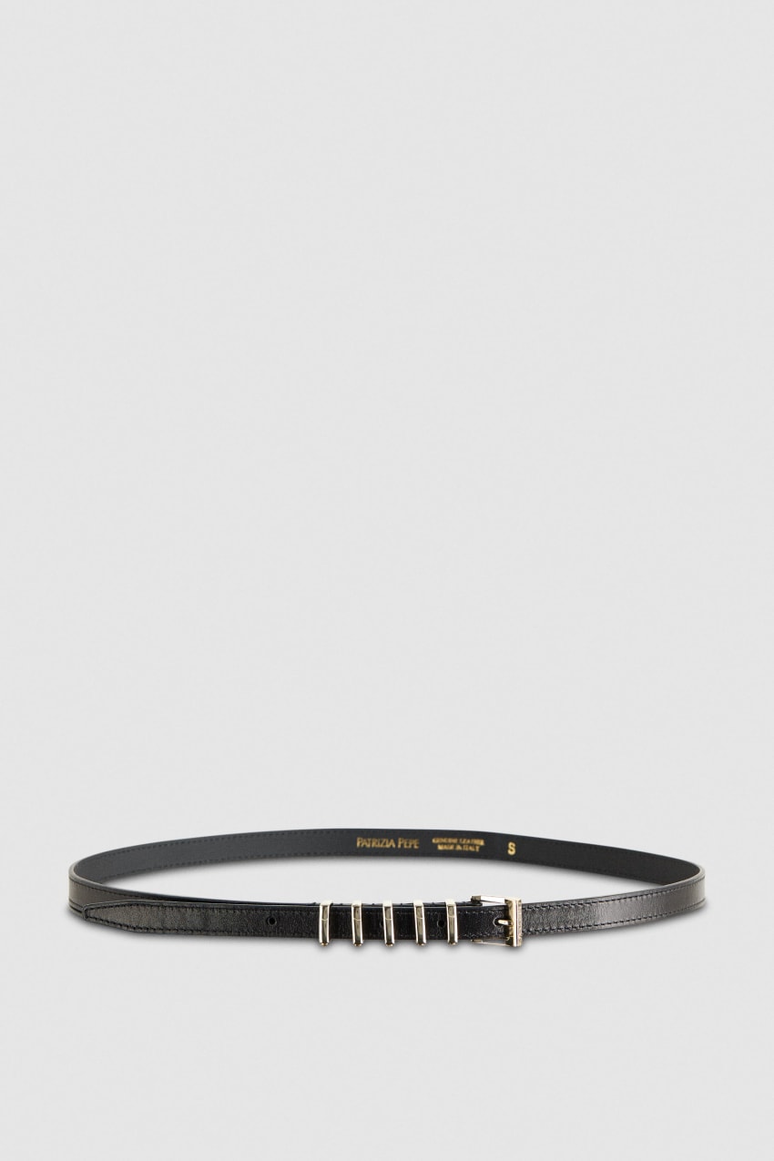 Patrizia Pepe Low-waisted Leather Belt Schwarz | CBJTSG-218