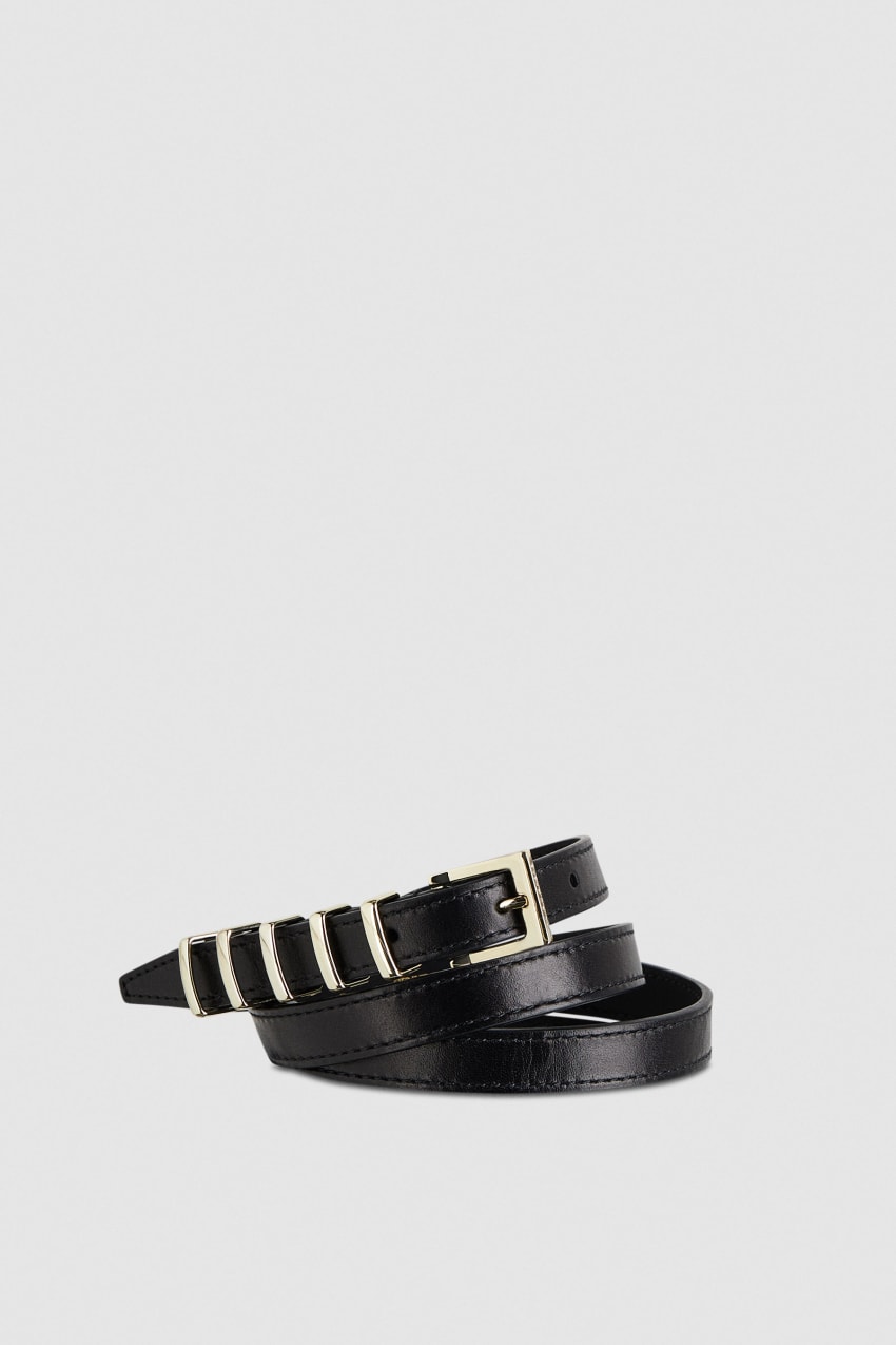 Patrizia Pepe Low-waisted Leather Belt Schwarz | CBJTSG-218