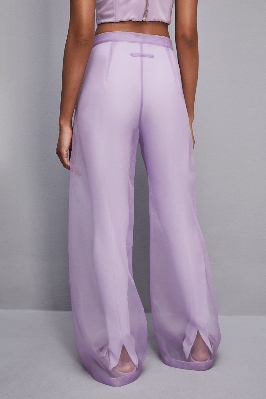 Patrizia Pepe Low-waisted Palazzo Fit Pants In Jersey Lila | FTUDRE-074