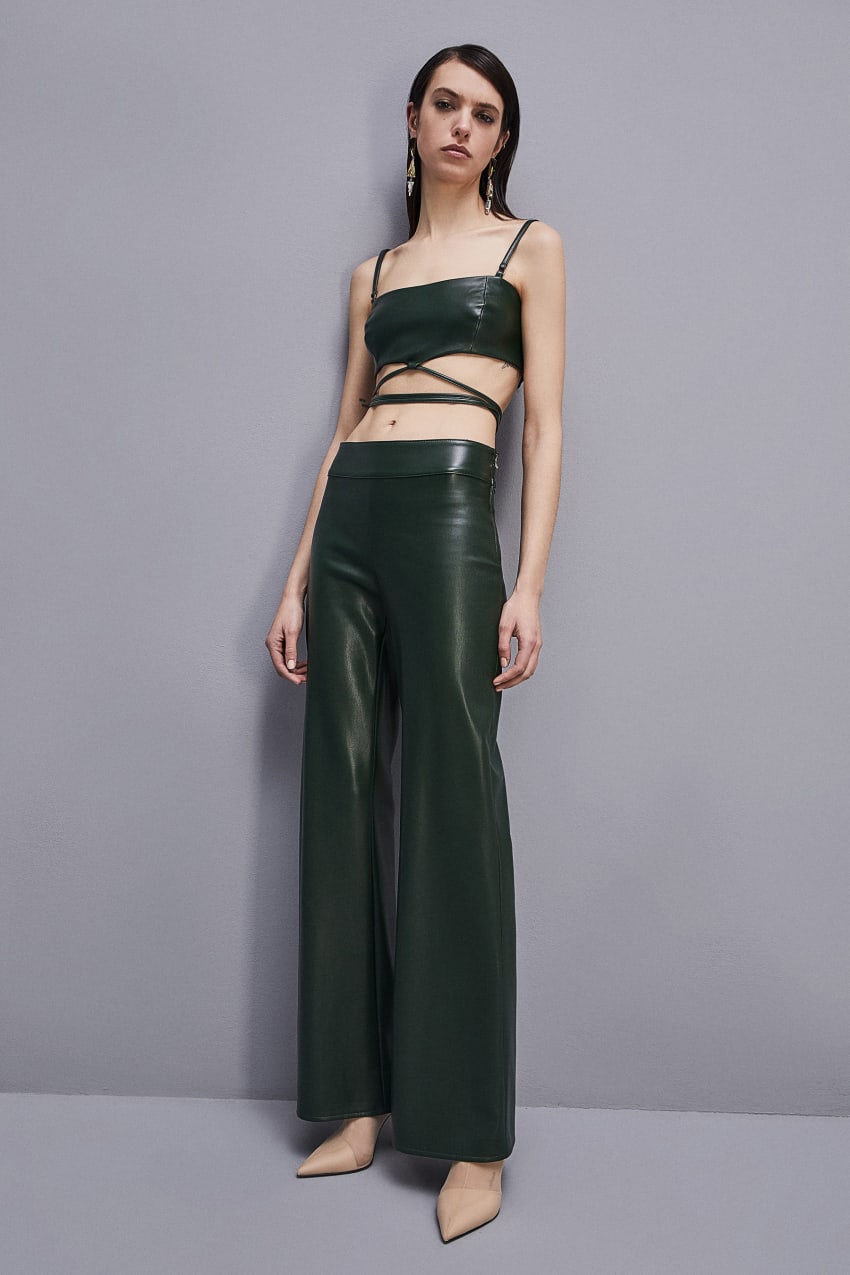 Patrizia Pepe Low-waisted Palazzo Fit Pants Grün | TSEYLF-261