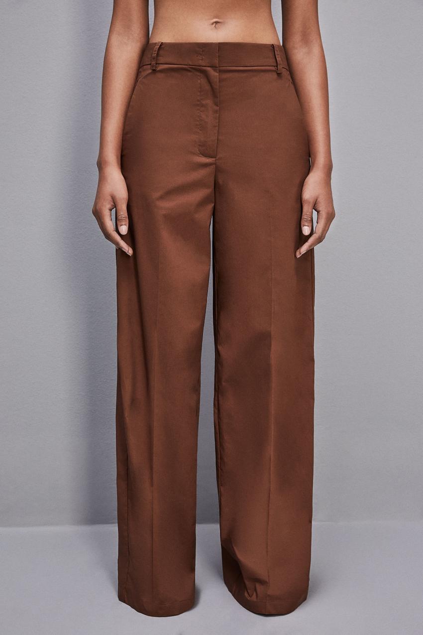 Patrizia Pepe Low-waisted Palazzo Fit Pants Braun | APYBWM-062