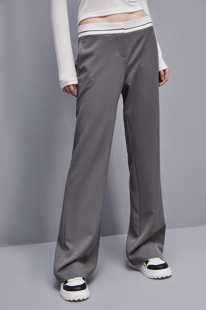 Patrizia Pepe Low-waisted Pants In Comfort Fabric Grau | NSQHKB-035