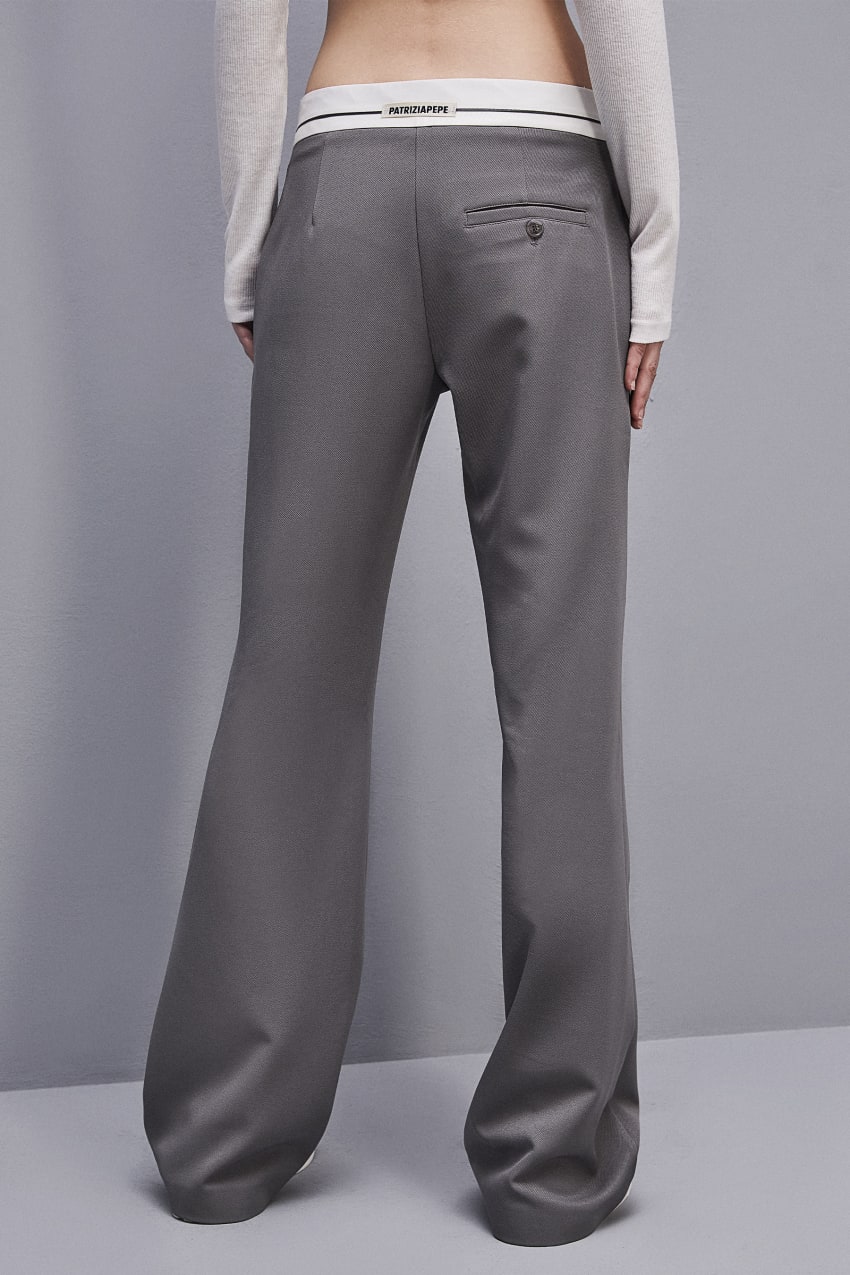 Patrizia Pepe Low-waisted Pants In Comfort Fabric Grau | NSQHKB-035