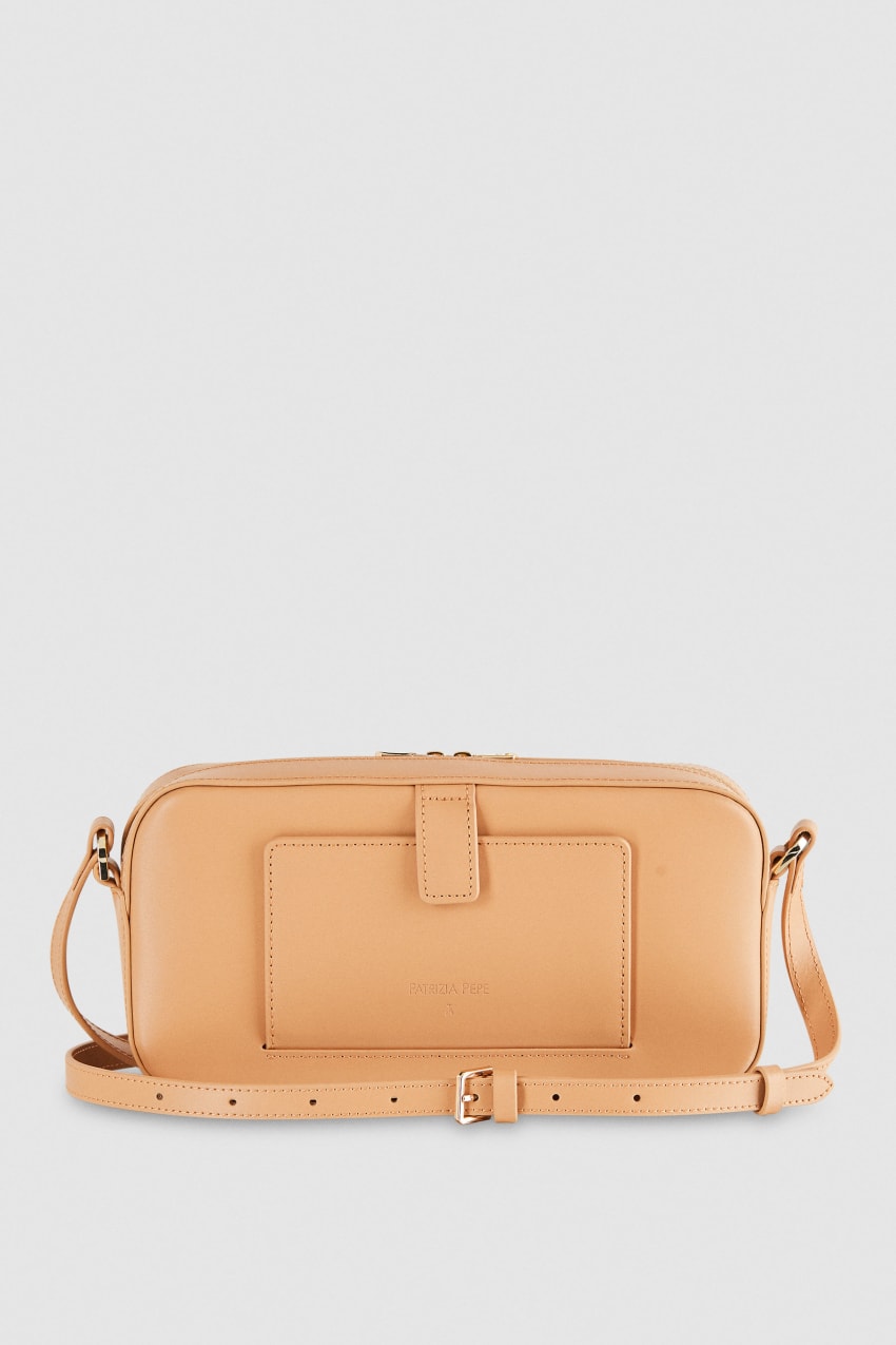 Patrizia Pepe Medium Graphic Case Shoulder Bag Beige | WXUJPL-298