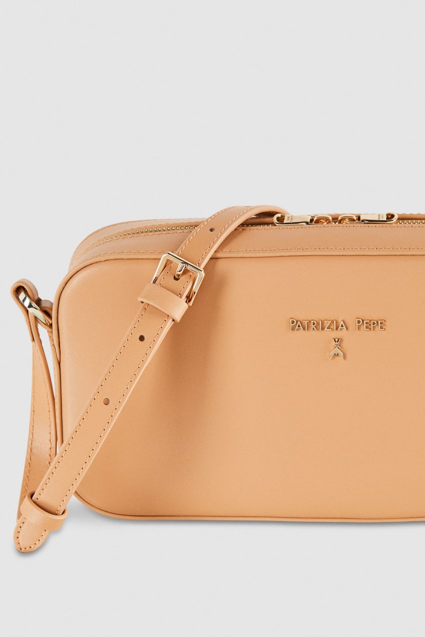 Patrizia Pepe Medium Graphic Case Shoulder Bag Beige | WXUJPL-298