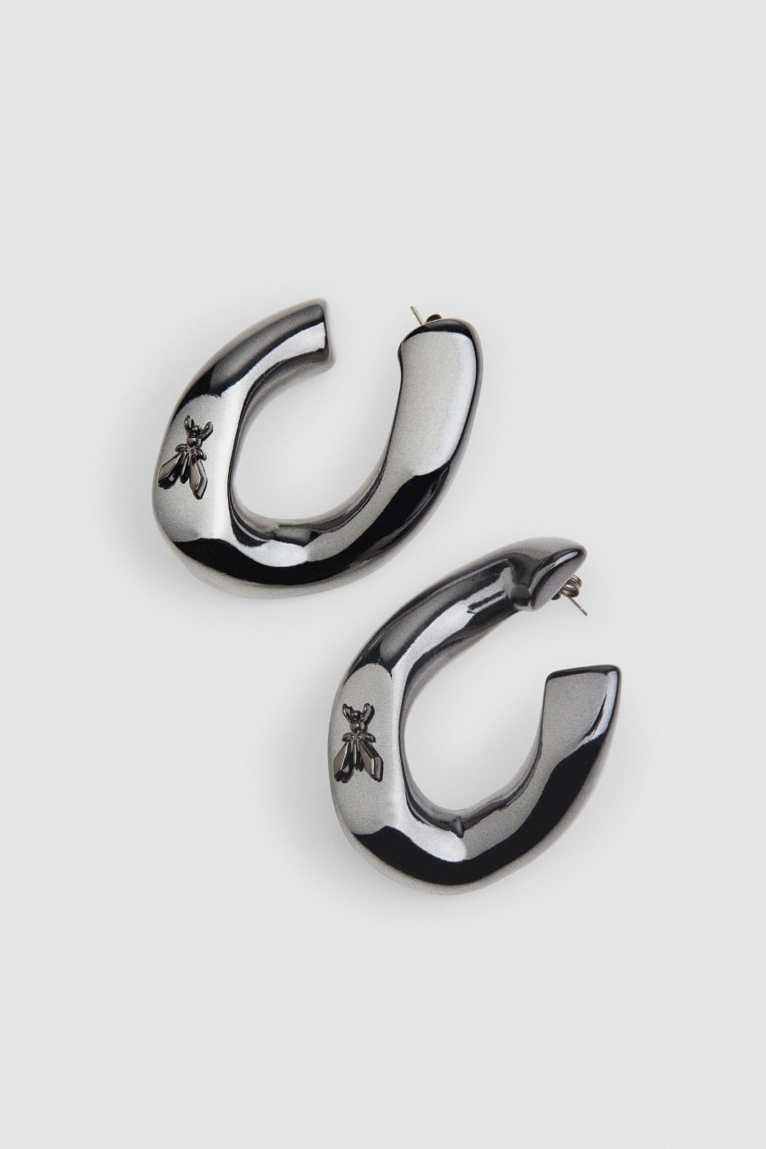 Patrizia Pepe Metal Earrings Schwarz | NHCKTW-748