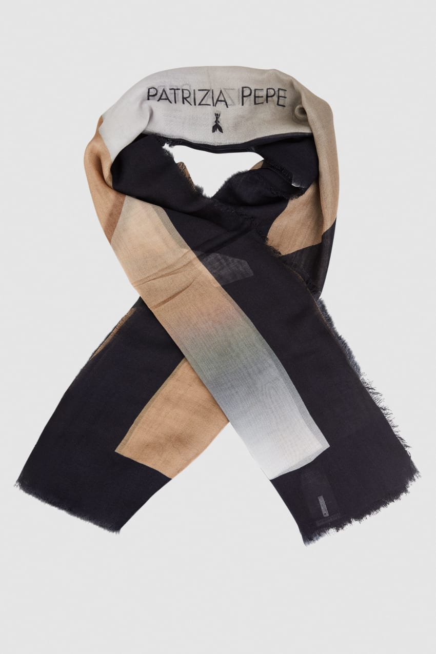 Patrizia Pepe Multi-fly Print Scarf Beige | FGKTNY-910