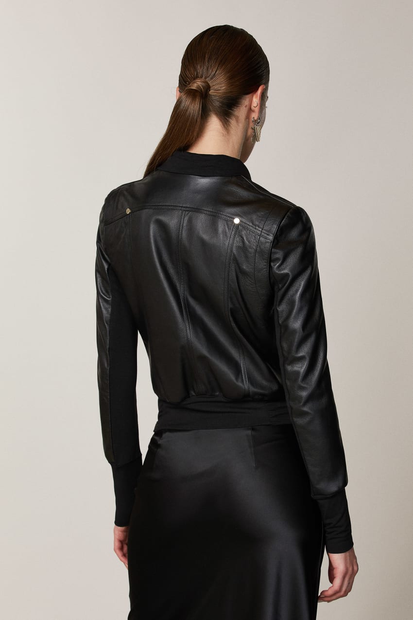 Patrizia Pepe Nappa Lambskin Jacket Schwarz | NXSIGY-021