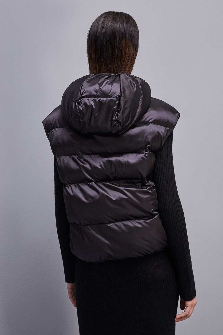 Patrizia Pepe Nylon Sleeveless Down Jacket Schwarz | QDSBAL-894