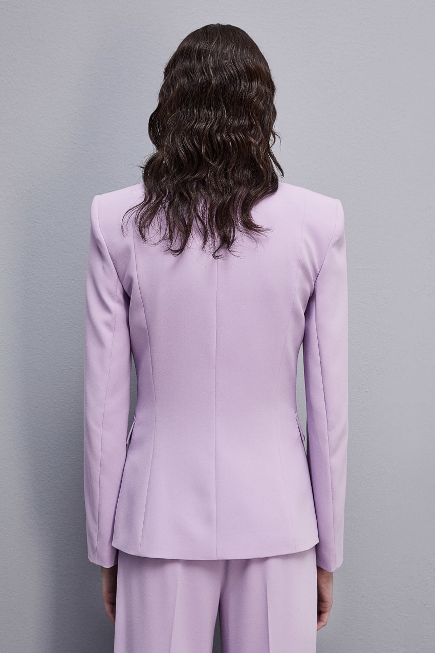 Patrizia Pepe One-button Jacket In Sablè Crepe Fabric Lila | VKYDCJ-790