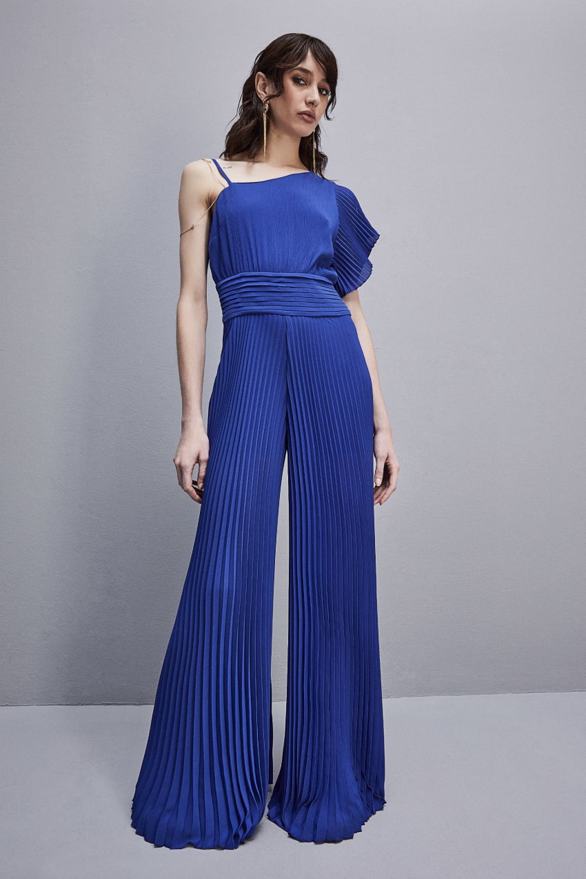 Patrizia Pepe One-shoulder Long-cut Jumpsuit Hellblau | AUXSKM-793