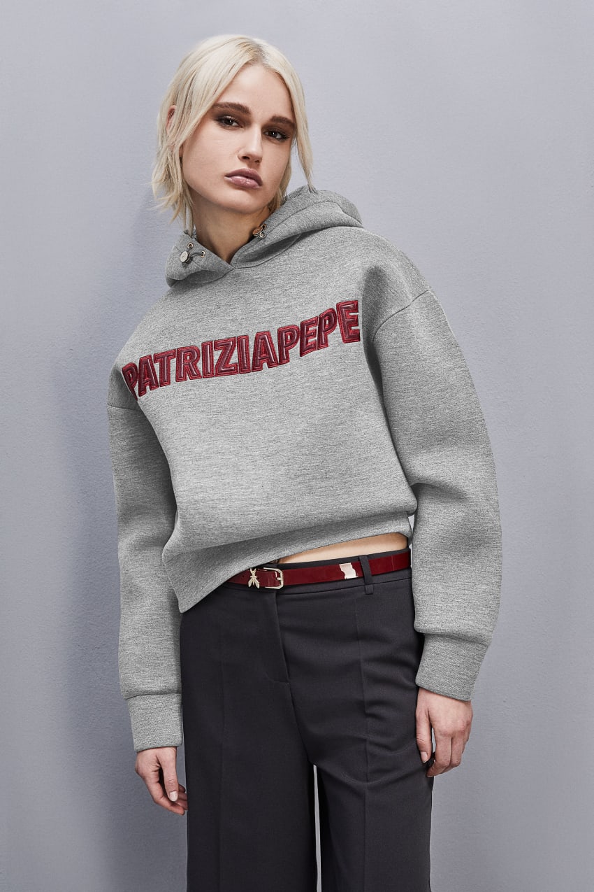 Patrizia Pepe Oversized Hoodie Grau | SQVUZY-185