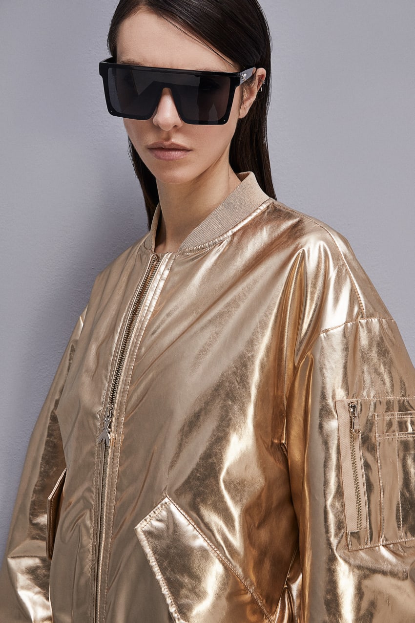 Patrizia Pepe Padded Over Bomber Jacket Gold | ASCMPK-804