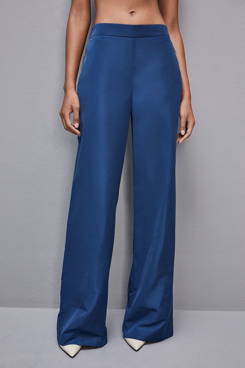 Patrizia Pepe Palazzo Pants In Technical Fabric Hellblau | FOWKAQ-174