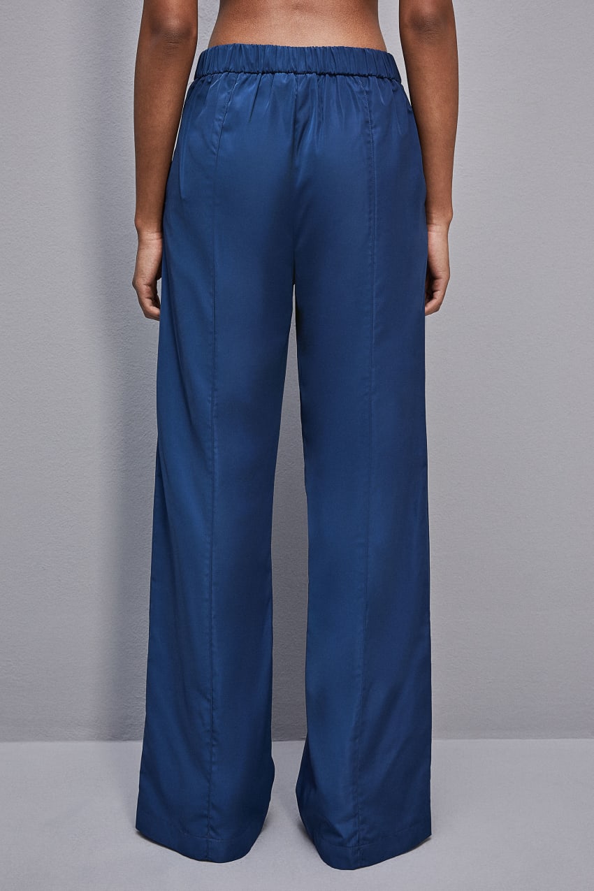 Patrizia Pepe Palazzo Pants In Technical Fabric Hellblau | FOWKAQ-174