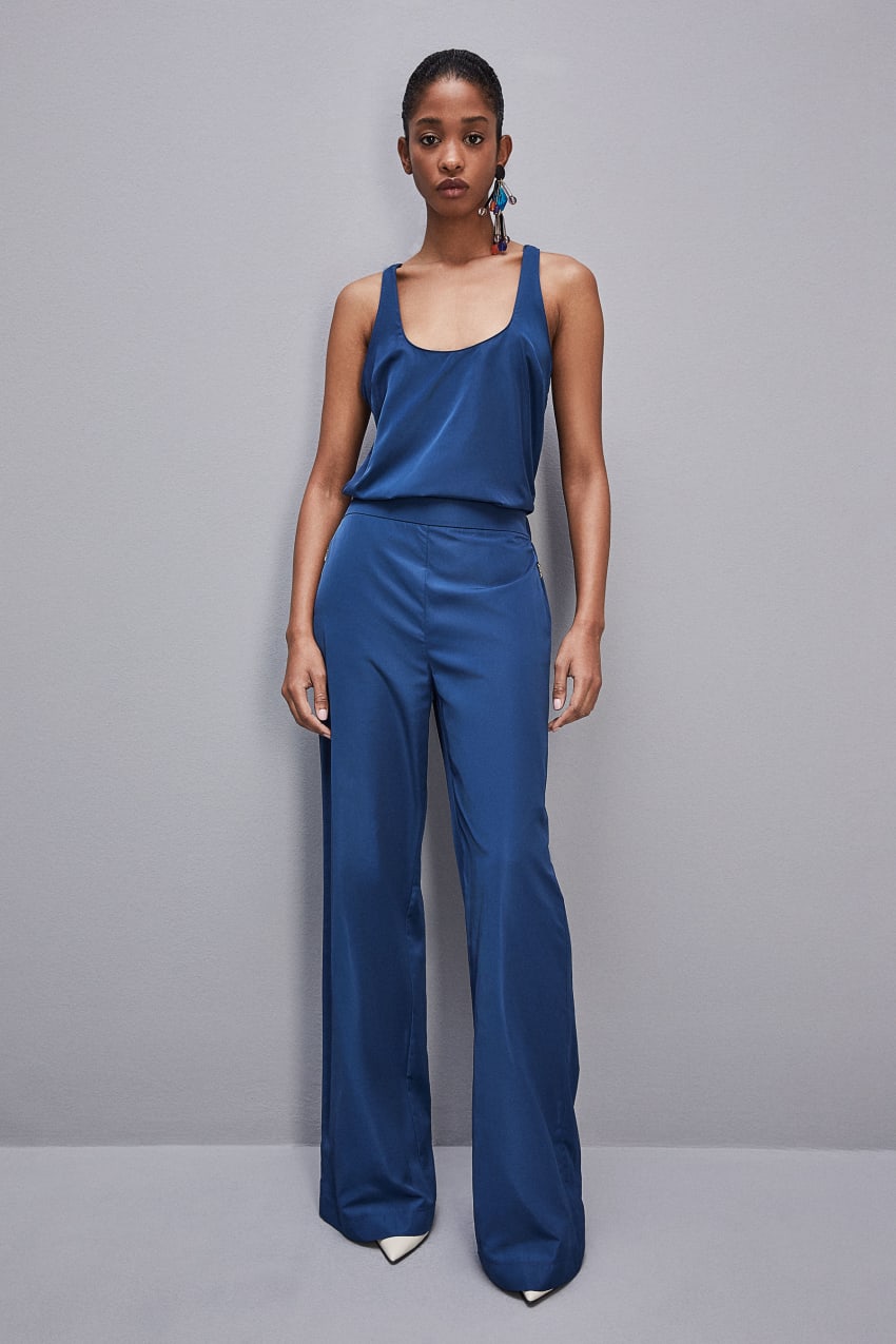 Patrizia Pepe Palazzo Pants In Technical Fabric Hellblau | FOWKAQ-174