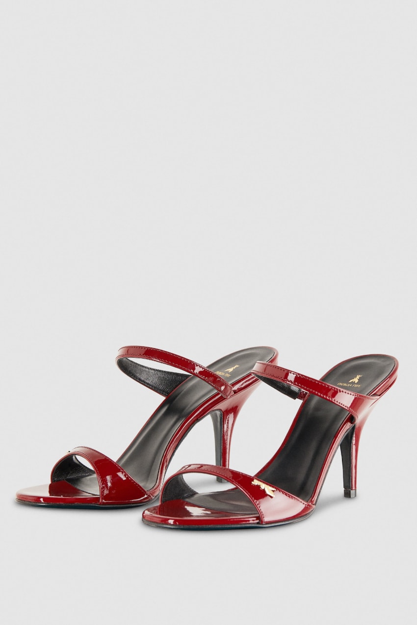 Patrizia Pepe Patent Leather Heeled Sandals Rot | HODGPU-784