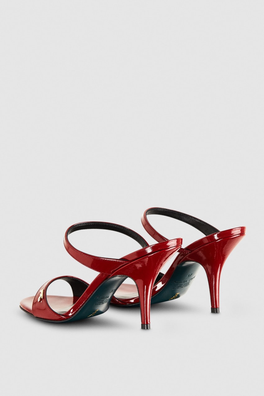 Patrizia Pepe Patent Leather Heeled Sandals Rot | HODGPU-784