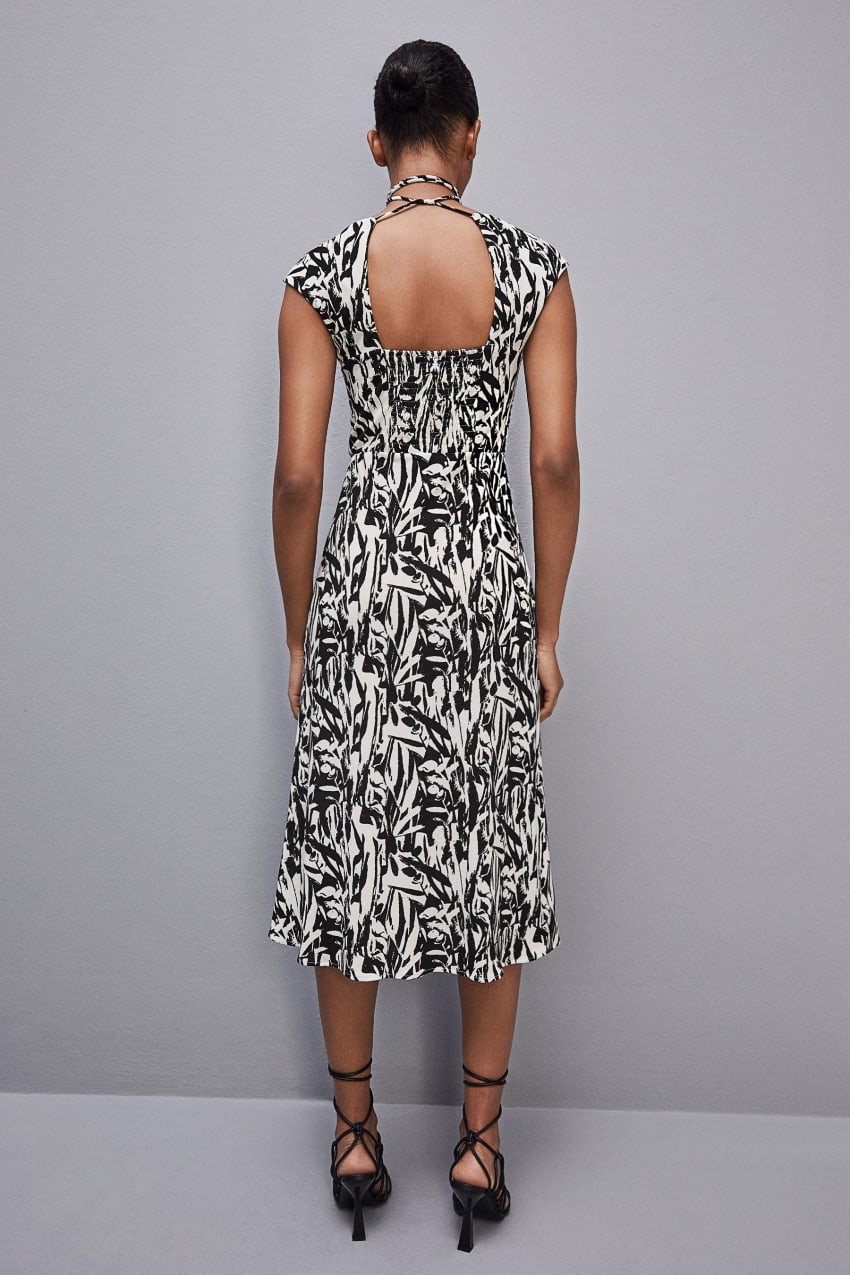 Patrizia Pepe Patterned Jersey Midi Dress Weiß | NMJRYB-107