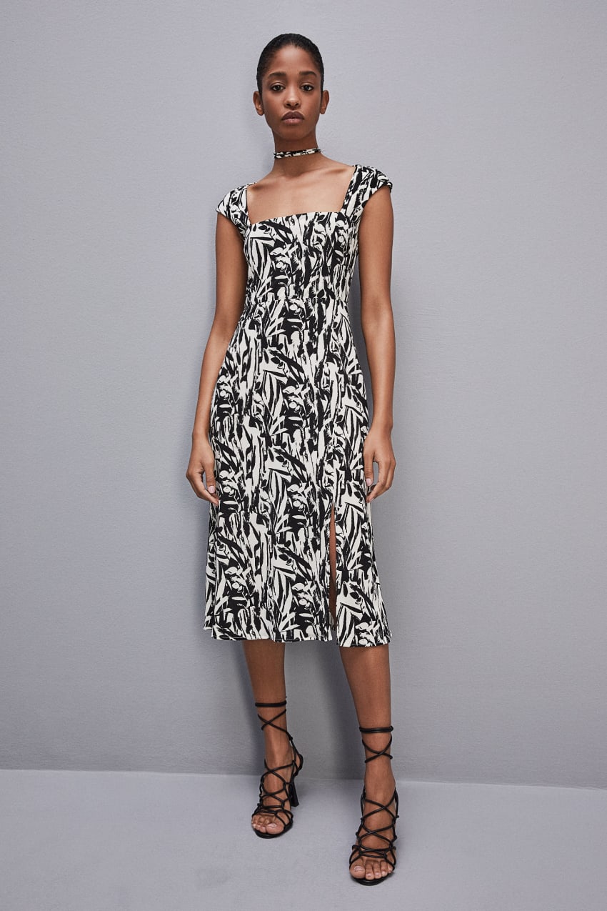 Patrizia Pepe Patterned Jersey Midi Dress Weiß | NMJRYB-107