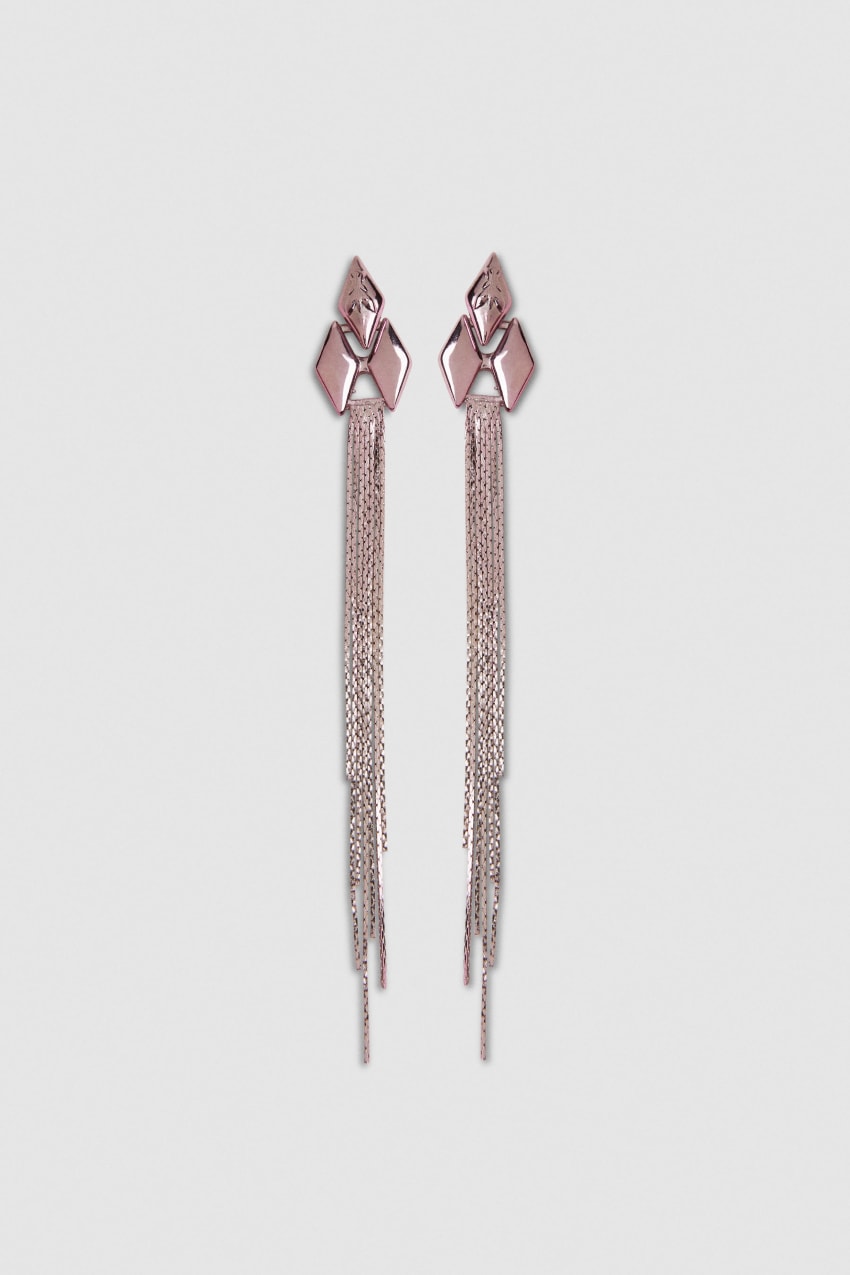 Patrizia Pepe Pendant Earrings With Micro Fly Links And Metal Fringing Rosa | IRSWQK-543