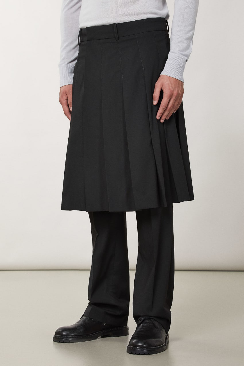 Patrizia Pepe Pleated Canvas Skirt Schwarz | MZNXBQ-260