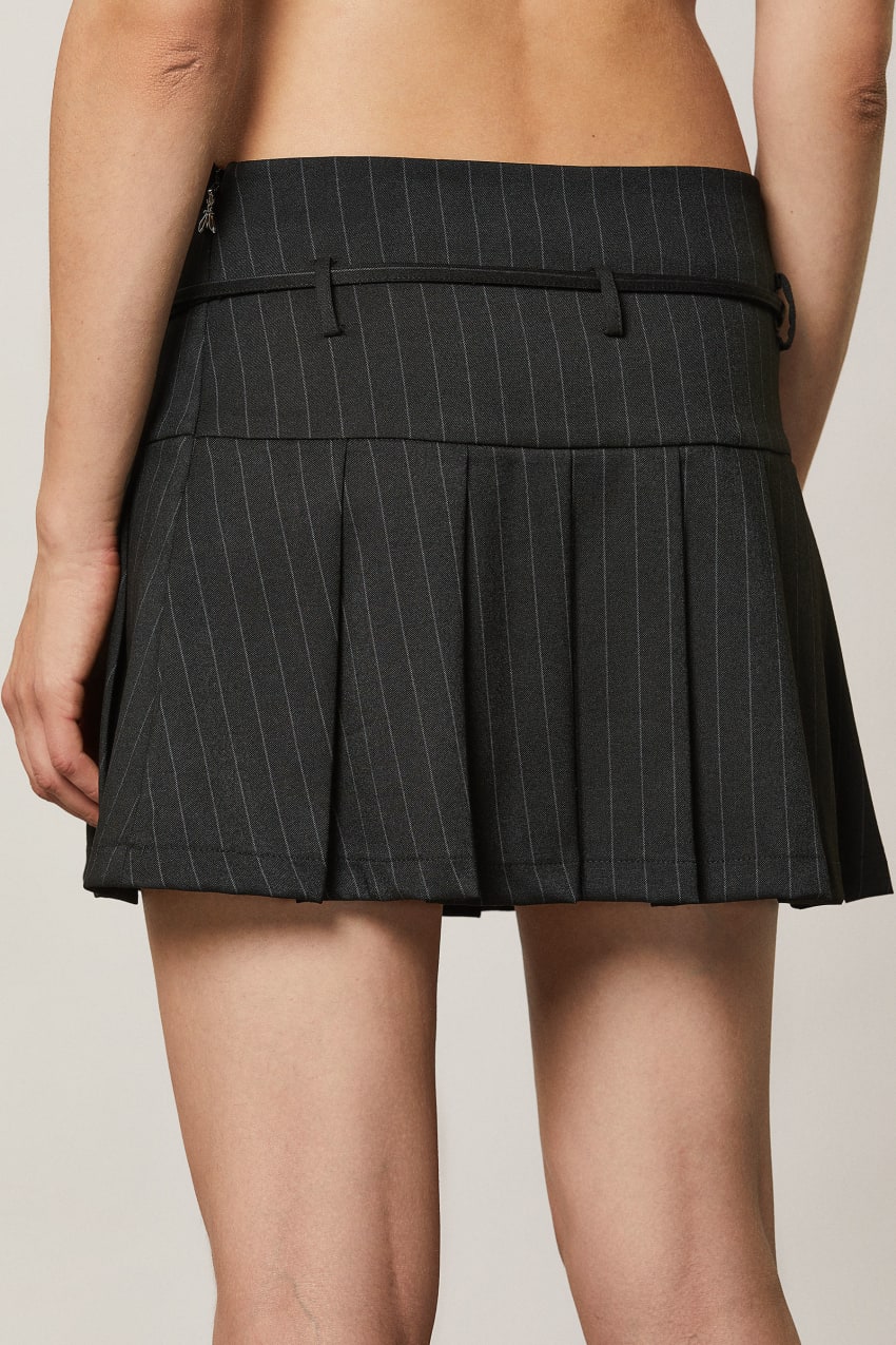 Patrizia Pepe Pleated Mini Skirt Schwarz | XCNRDS-178