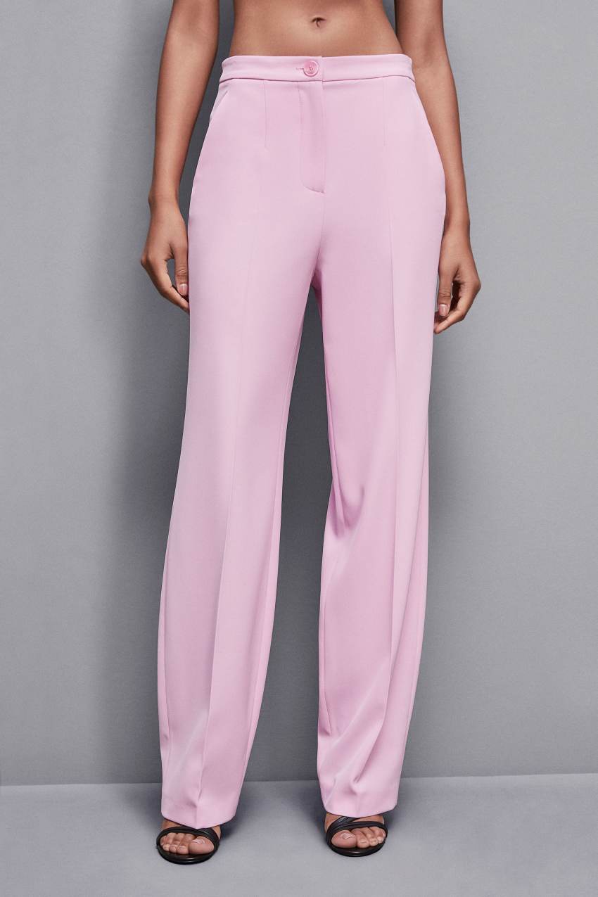 Patrizia Pepe Pleated Pants In Stretch Fabric Rosa | KJVZUM-740