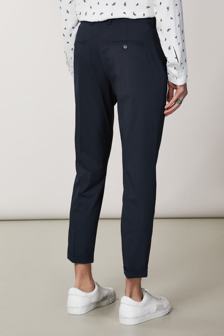 Patrizia Pepe Polyviscose Ankle-grazer Pants Blau | CTGAIF-065