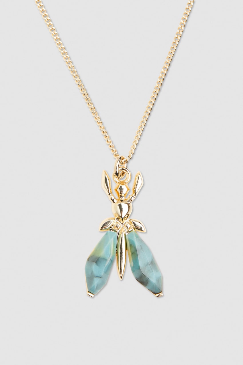 Patrizia Pepe Precious Fly Mini Necklace Grün | AUBPDJ-534