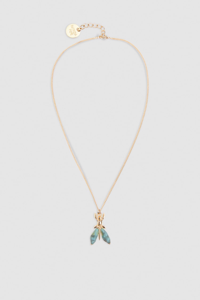 Patrizia Pepe Precious Fly Mini Necklace Grün | AUBPDJ-534