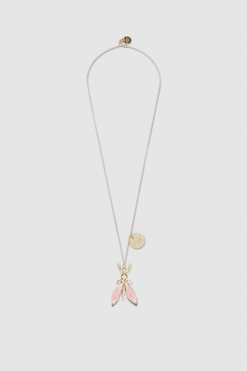 Patrizia Pepe Precious Fly Necklace With Stones Rosa | QXUCHJ-519