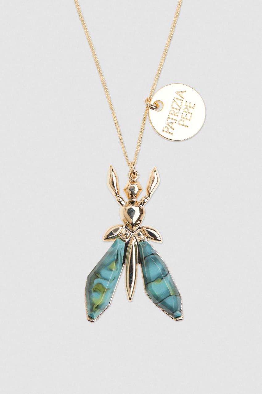 Patrizia Pepe Precious Fly Necklace With Stones Grün | XUTFHV-609