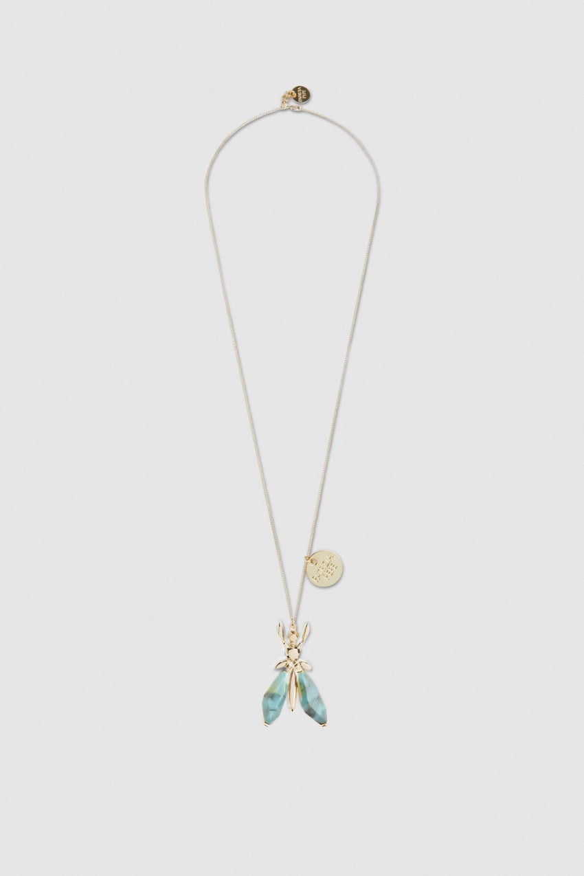 Patrizia Pepe Precious Fly Necklace With Stones Grün | XUTFHV-609