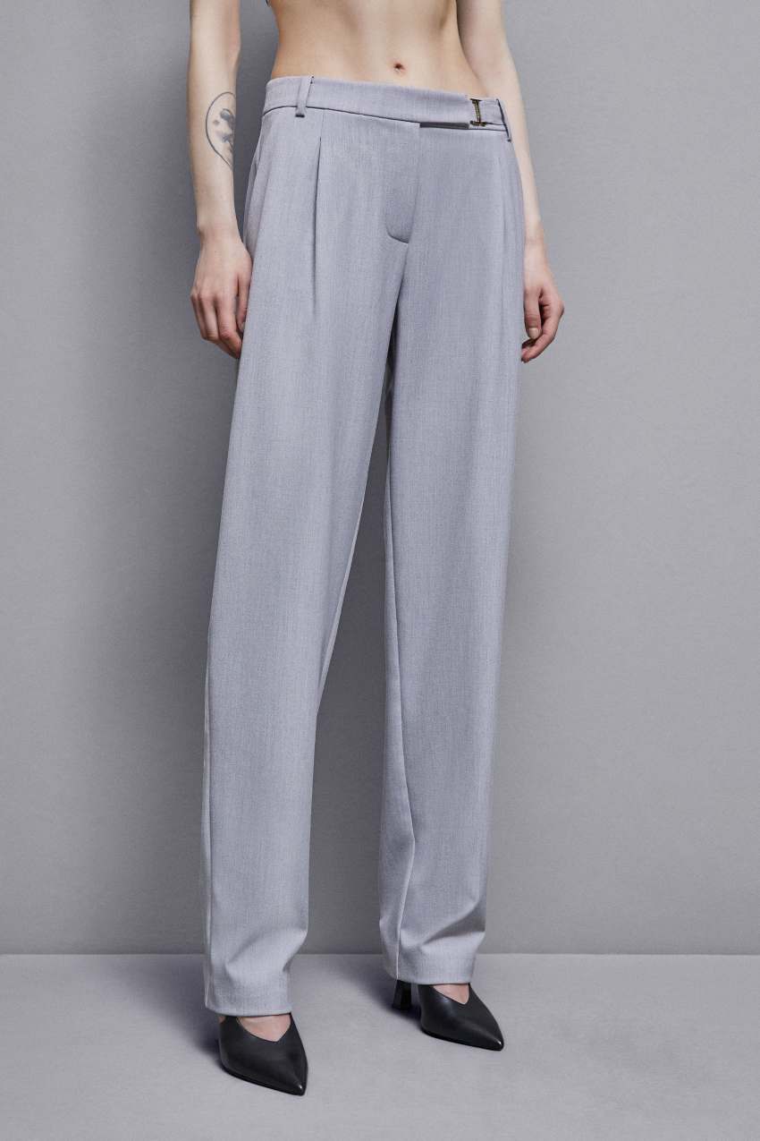 Patrizia Pepe Regular Fit Viscose Pants Grau | ZHRXEF-085