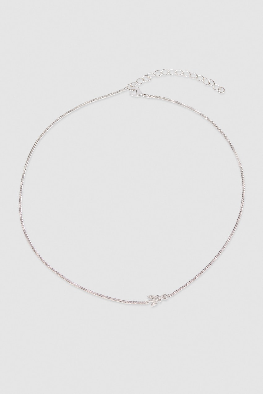 Patrizia Pepe Rhinestone Necklace Silber | WXKZND-835