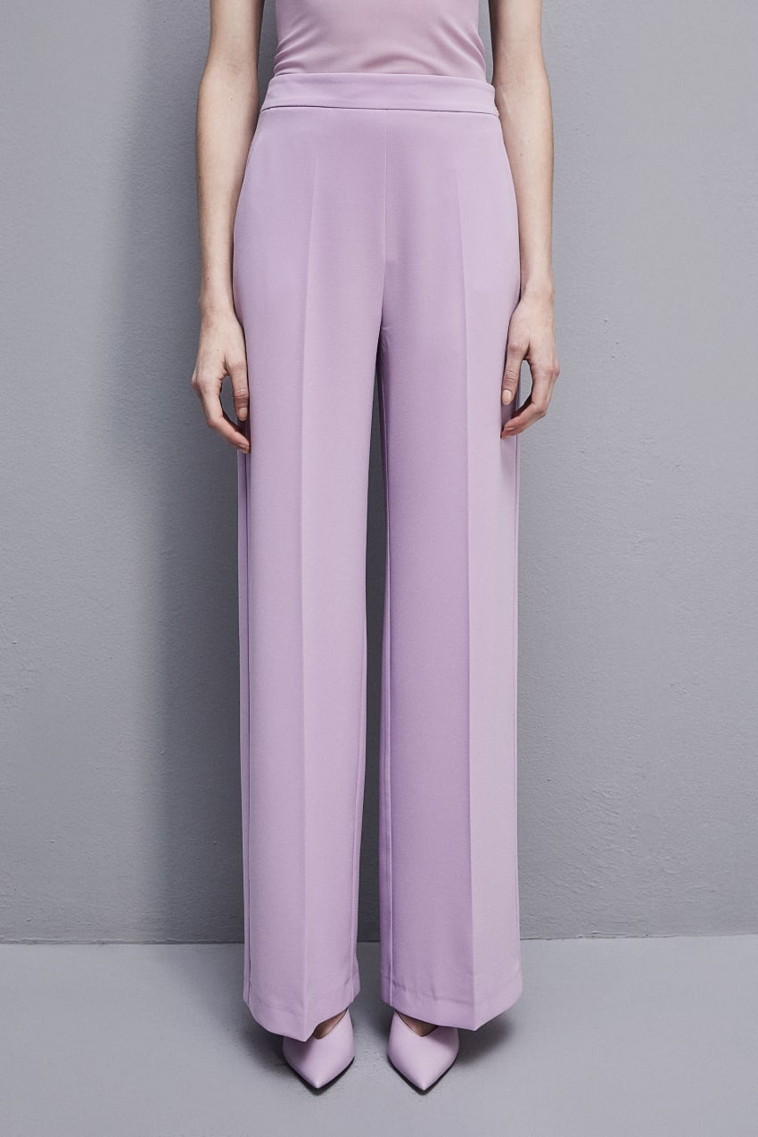 Patrizia Pepe Sablè Crepe Palazzo Pants Lila | FTPKVD-861