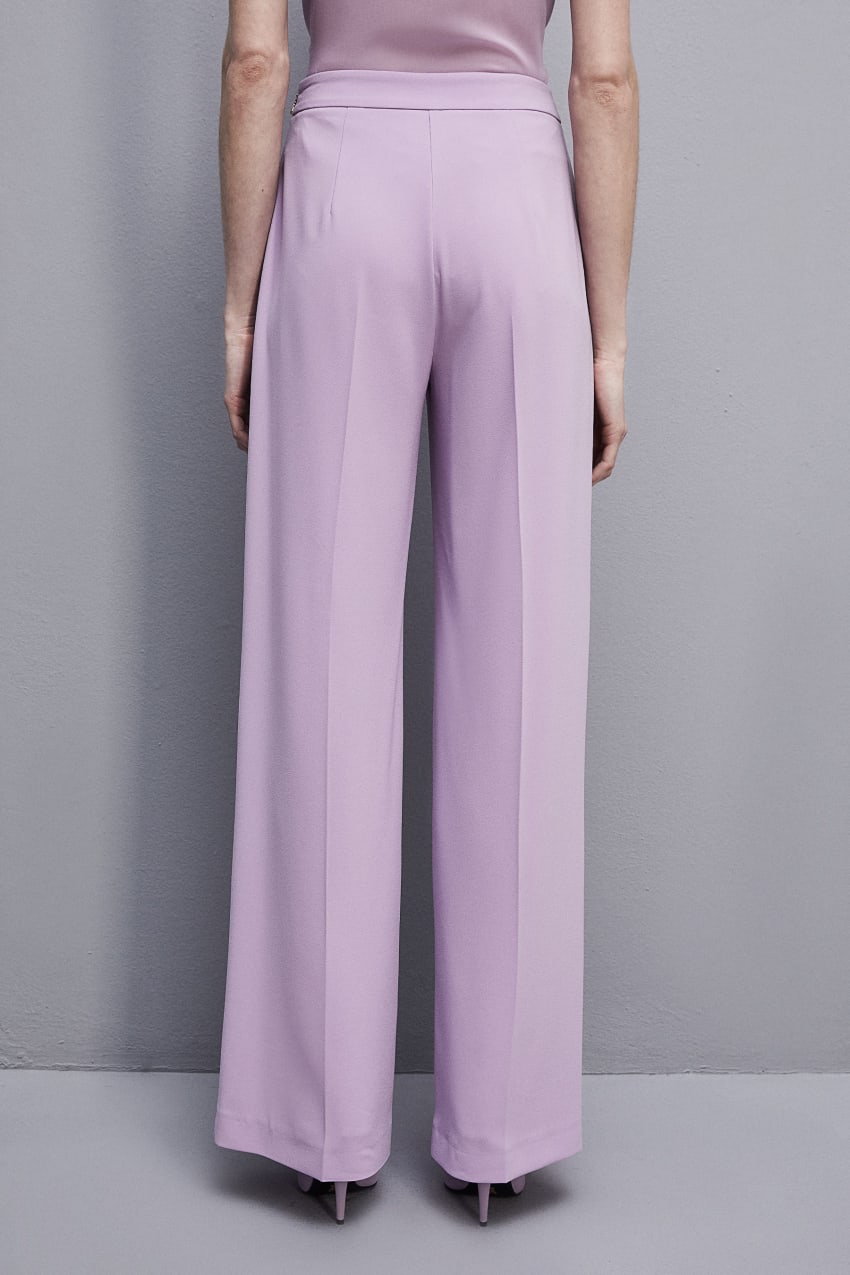 Patrizia Pepe Sablè Crepe Palazzo Pants Lila | FTPKVD-861