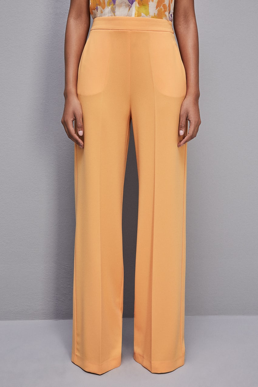 Patrizia Pepe Sablè Crepe Palazzo Pants Orange | XTRGSY-235