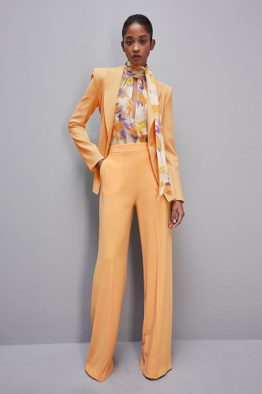 Patrizia Pepe Sablè Crepe Palazzo Pants Orange | XTRGSY-235