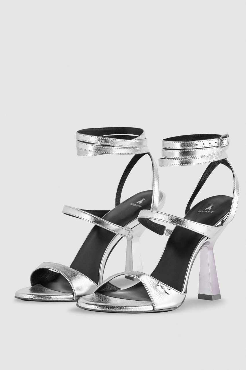 Patrizia Pepe Sandals With Heel And Ankle Strap Silber | SIGXQA-654