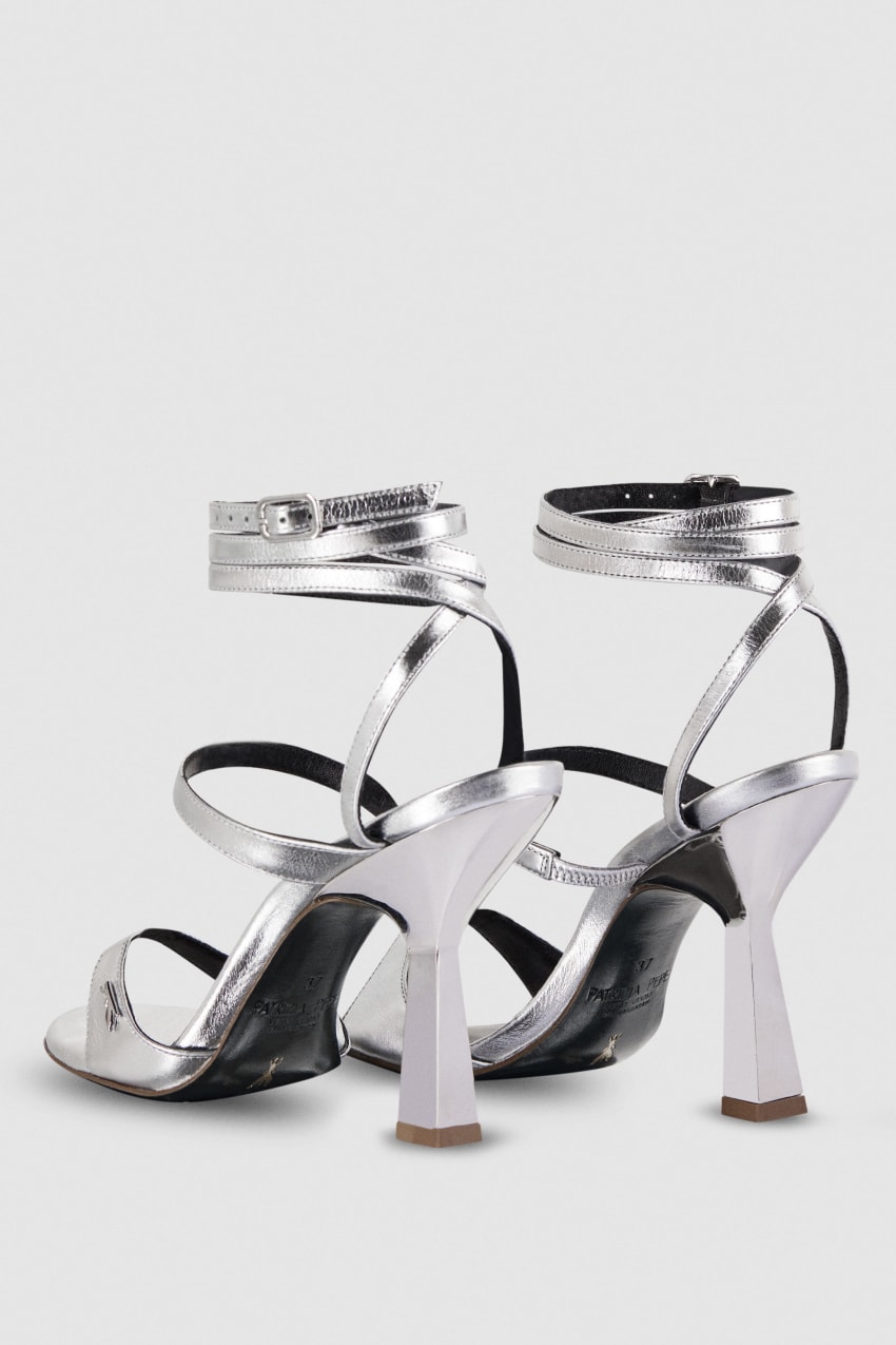 Patrizia Pepe Sandals With Heel And Ankle Strap Silber | SIGXQA-654