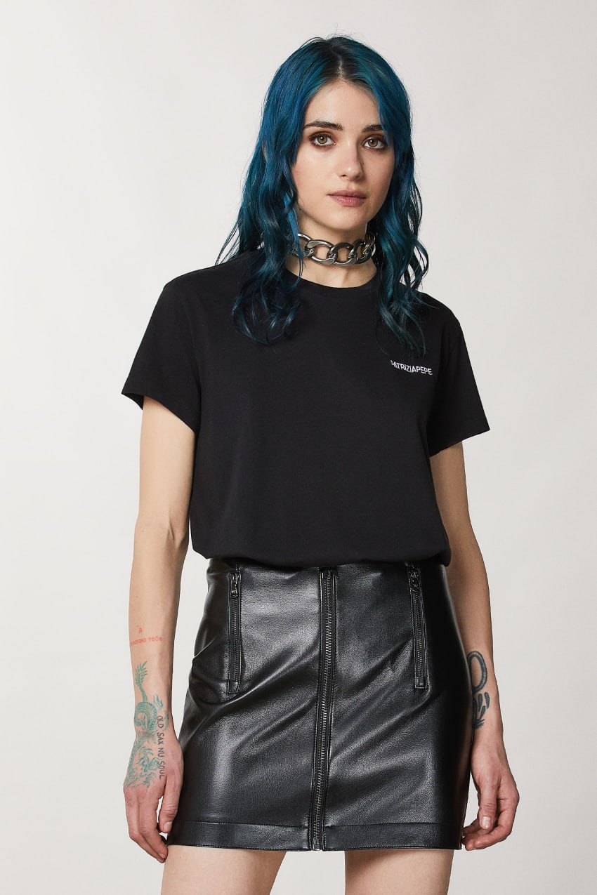 Patrizia Pepe Short Sleeve Jersey T-shirt Schwarz | RUPSMN-347