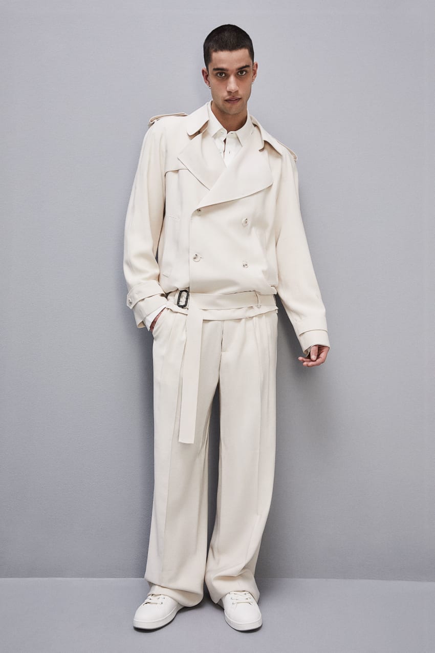 Patrizia Pepe Short Trench-effect Jacket In Viscose Twill Beige | ZPBHWY-820