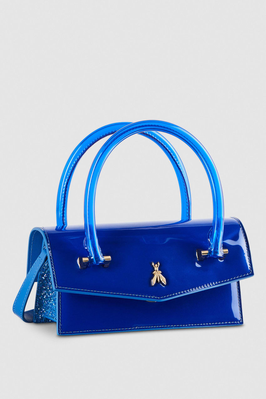 Patrizia Pepe Shoulder Bag In Coated Fabric And Leather Trim Hellblau | JBWTRK-875