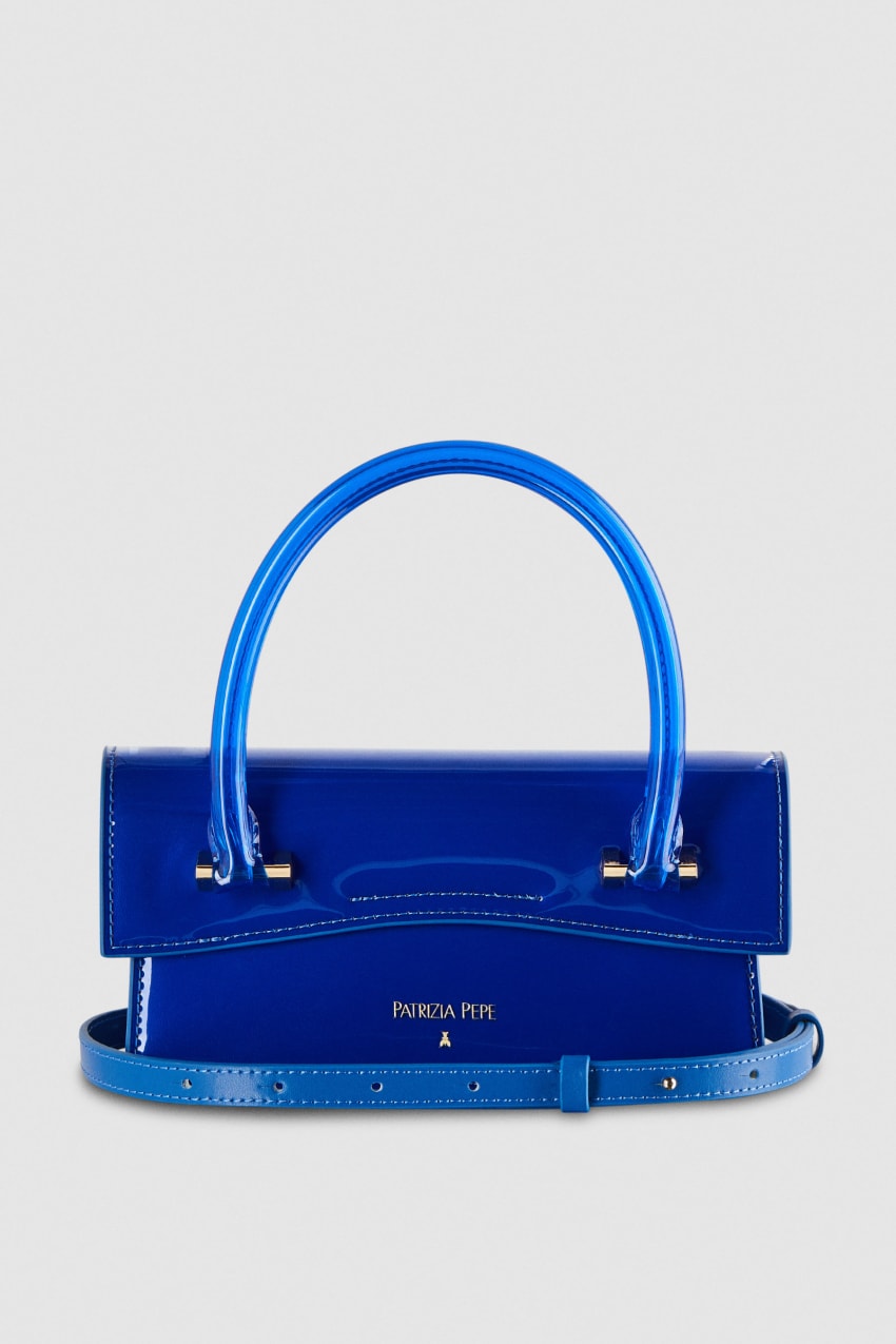 Patrizia Pepe Shoulder Bag In Coated Fabric And Leather Trim Hellblau | JBWTRK-875