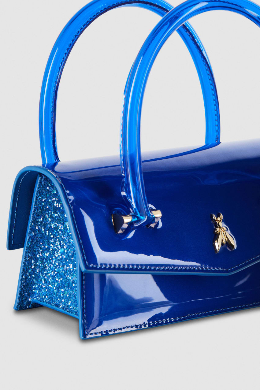 Patrizia Pepe Shoulder Bag In Coated Fabric And Leather Trim Hellblau | JBWTRK-875