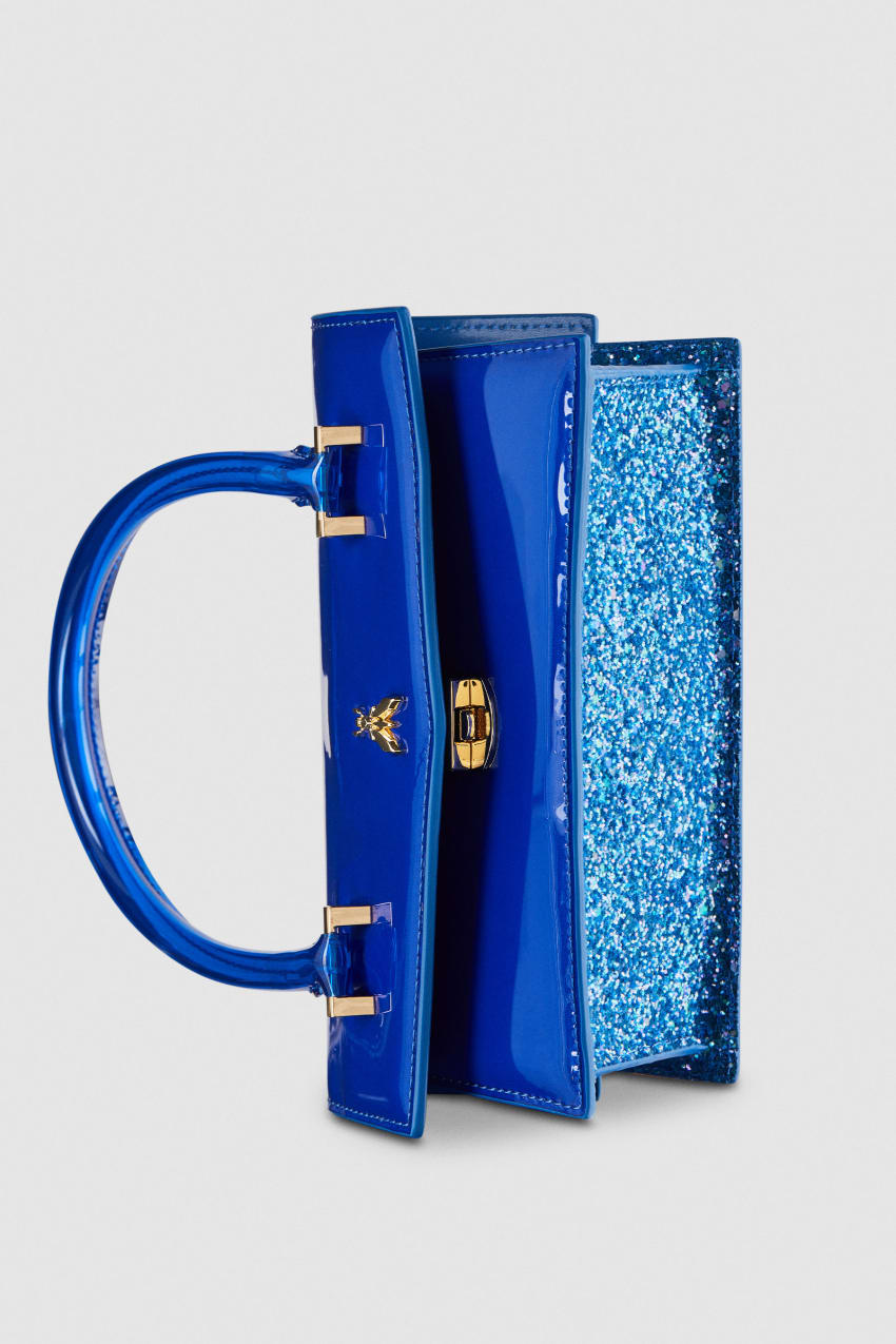 Patrizia Pepe Shoulder Bag In Coated Fabric And Leather Trim Hellblau | JBWTRK-875