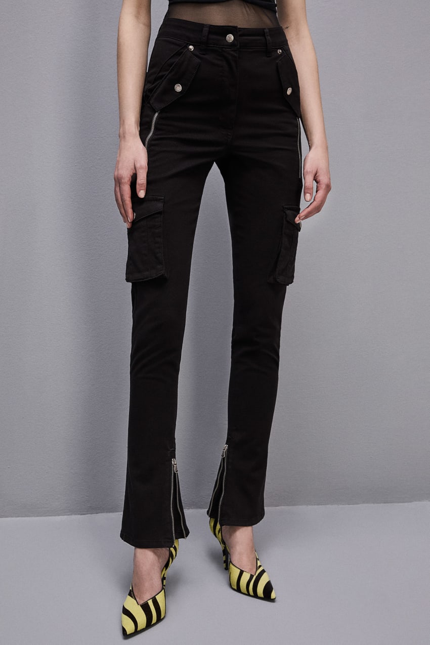 Patrizia Pepe Slim Cargo Pants Schwarz | DXSUIY-138