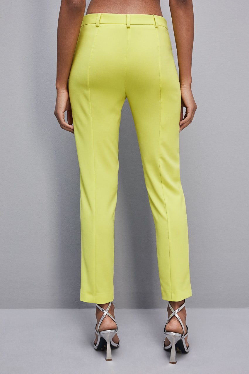 Patrizia Pepe Slim Cigarette Pants In Sablè Crepe Fabric Gelb | QANHYR-094